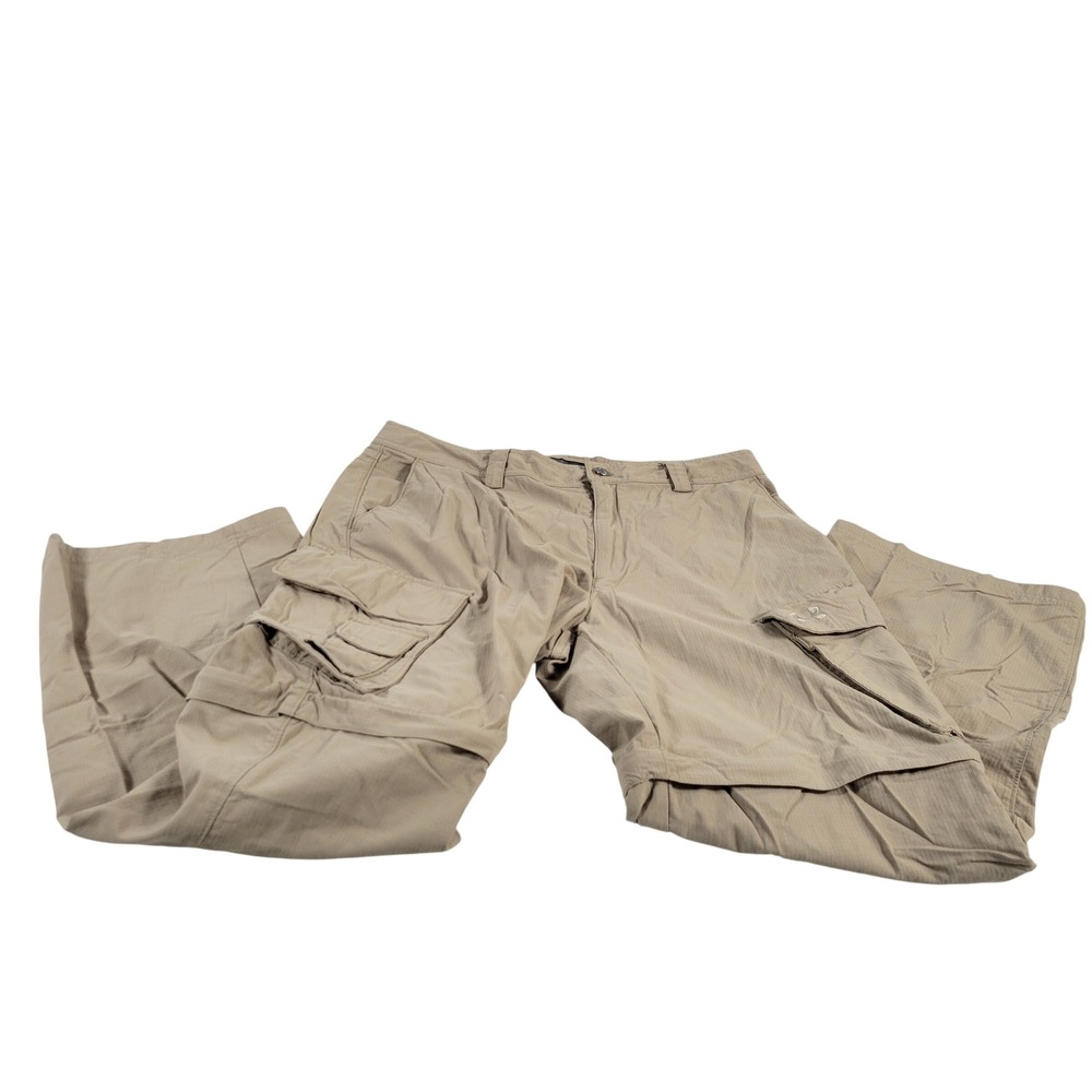 Under Armour Mens Tan Cargo Pants Zip Off Leg convertible Hiking Outdoor W34 L30